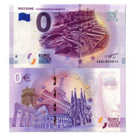 2018-1 * Billet Souvenir Italie Union Européenne 0 Euro "Riccione - Convegno Numismatico" NEUF