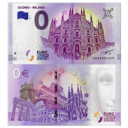 2018-1 * Billet Souvenir Italie Union Européenne 0 Euro "Milano - Duomo" NEUF