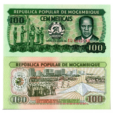 1983 * Billet Mozambique 100 Meticais "Eduardo Mondlane" (p130a) NEUF