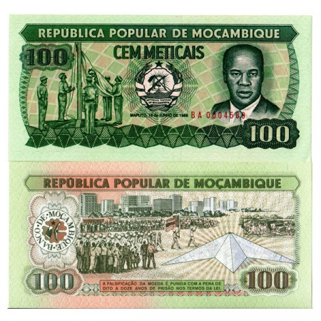 1986 * Billet Mozambique 100 Meticais "Eduardo Mondlane" (p130b) NEUF