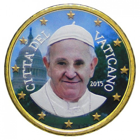 2015 * 50 Centièmes VATICAN "Pape François" Année II Coloré Type 2