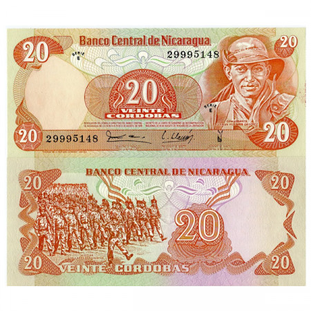 D. 1979 * Billet Nicaragua 20 Cordobas "Comandante Ordoñez" (p135) NEUF