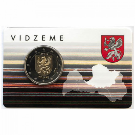 2016 * 2 Euro LETTONIE "Régions de Lettonie - Vidzeme" (1/4) Coincard
