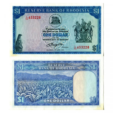 1978 * Billet Rhodésie 1 Dollar "Tobacco Field" (p34c) SUP