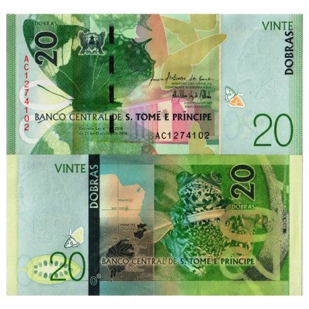 2016 * Billet Sao Tomé-et-Principe 20 Dobras "Sao Tome Giant Treefrog" (pNew) NEUF