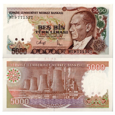 L.1970 (1990) * Billet Turquie 5000 Lira "Kemal Atatürk" (p198) SUP