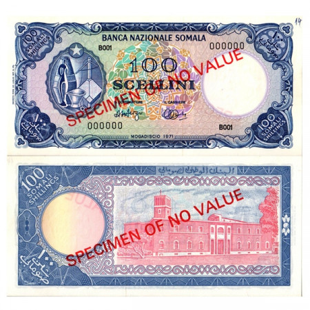 1971 * Billet Somalie 100 Scellini =100 Shillings "National Assembly - Specimen" (p16s) prNEUF