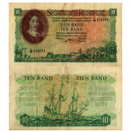 ND (1962-65) * Billet Afrique du Sud 10 Rand "Jan van Riebeeck" (p107b) TTB