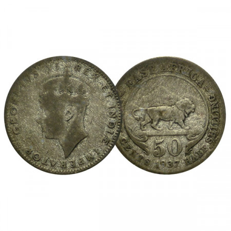 1937 H * 50 Cents - 1/2 Shilling Afrique Orientale Britannique - British East Africa "George VI" (KM 37) TB