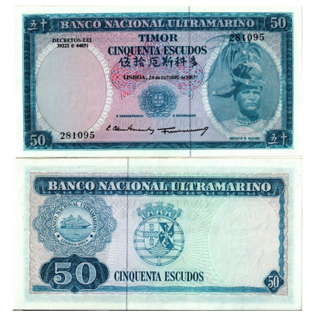 1967 * Billet Timor 50 Escudos "Régulo D Aleixo" (p27a) NEUF