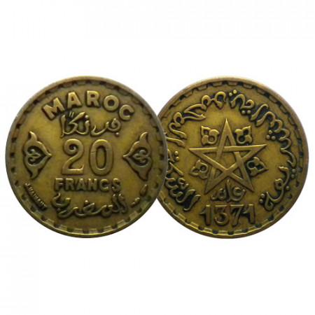 1371 (1952) * 20 Francs Maroc "Mohamed V" (Y 50) TTB