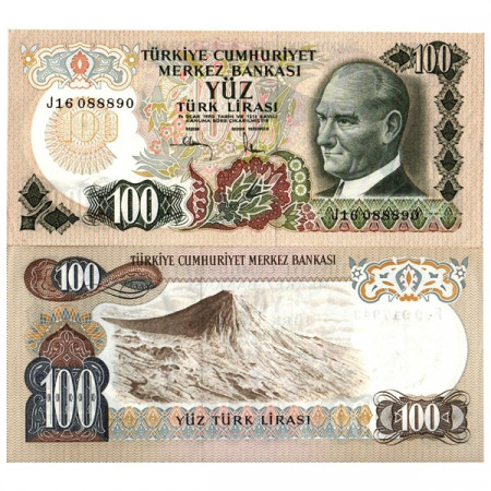 L.1970 (1972) * Billet Turquie 100 Lira "Kemal Atatürk" (p189a) prNEUF 