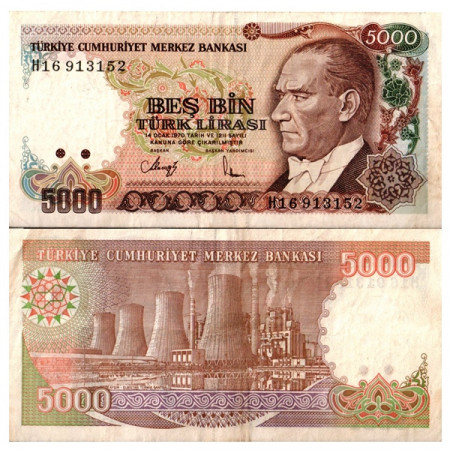 L.1970 (1990) * Billet Turquie 5000 Lira "Kemal Atatürk" (p198) TTB