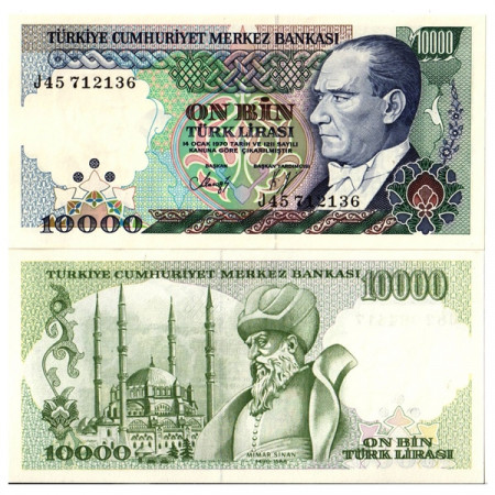 L.1970 (1989) * Billet Turquie 10.000 Lira "Kemal Atatürk" (p200) NEUF