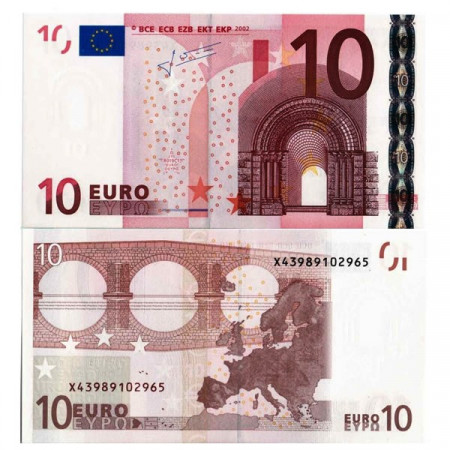 2002 X * Billet Allemagne - Union Européenne 10 Euro "Type 1 – Trichet" (R019 p9x2) NEUF