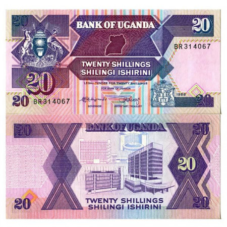 1988 * Billet Ouganda 20 Shillings "Bank Building" (p29b) NEUF