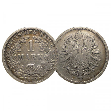 1874 G * 1 Mark Argent ALLEMAGNE "Deuxième Reich - Aigle Impérial" (KM 7) TB+