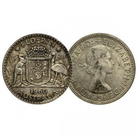 1960 (m) * 1 Florin Argent Australie "Élisabeth II - Armoiries" (KM 60) TTB