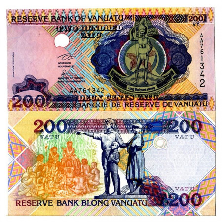 ND (1995) * Billet Vanuatu 200 Vatu "Melanesian Chief" (p8a) NEUF