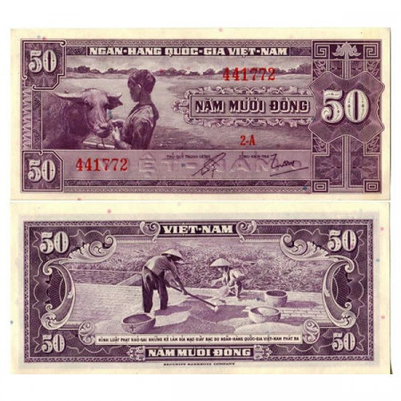 ND (1956) * Billet Viêt Nam du Sud 50 Dong "Water Buffalo" (p7a) NEUF