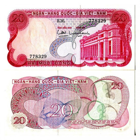 ND (1969) * Billet Viêt Nam du Sud 20 Dong "National Bank - Saigon" (p24a) NEUF