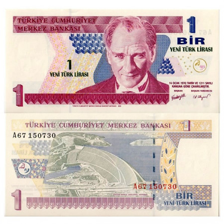 2005 * Billet Turquie 1 New Lira "Kemal Atatürk" (p216) NEUF