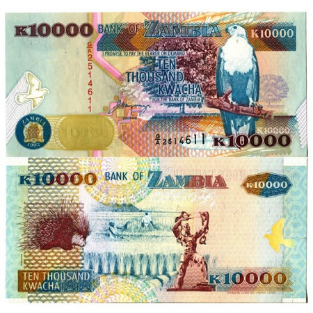 1992 * Billet Zambie 10.000 Kwacha "Fish Eagle" (p42a) NEUF