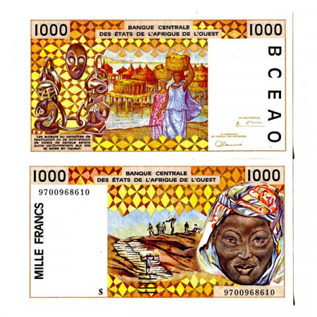 1997 S * Billet États Afrique de l'Ouest "Guinée-Bissau" 1000 Francs "Peanuts Hauling" (p911Sa) NEUF