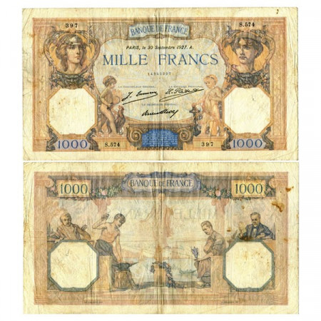 1927 * Billet France 1000 Francs "Cérès et Mercure" (p79a) TB