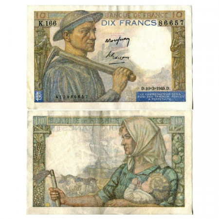 1949 * Billet France 10 Francs "Mineur" (p99f) SUP+