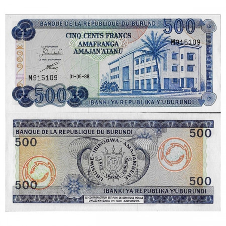 1988 * Billet Burundi 500 Francs "Banque Building" (p30c) NEUF