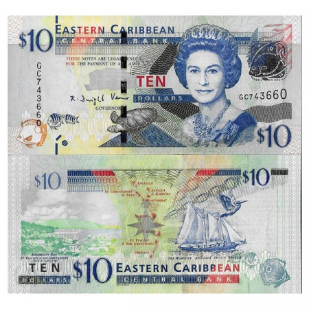 ND (2012) * Billet East Caribbean States 10 Dollars "Elizabeth II" (p52b) NEUF