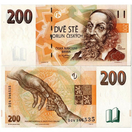 1998 * Billet République Tchèque 200 Korun "Jan Amos Komensky" (KM 19) NEUF