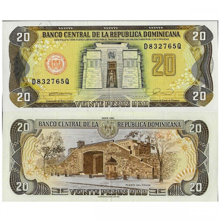 1990 * Billet République Dominicaine 20 Pesos Oro "Altar of Fatherland" (p133) SUP