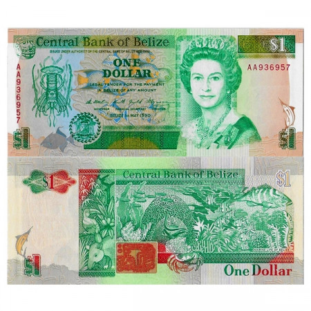 1990 * Billet Belize 1 Dollar "Élisabeth II" (p51) NEUF