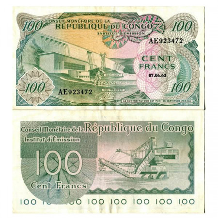 1963 * Billet Congo République Démocratique 100 Francs "Léopoldville -Kinshasa" (p1a) TTB+