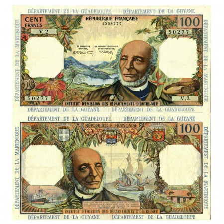 ND (1964) * Billet Antilles Francaises 100 Francs "Victor Schoelcher" (p10b) TTB+