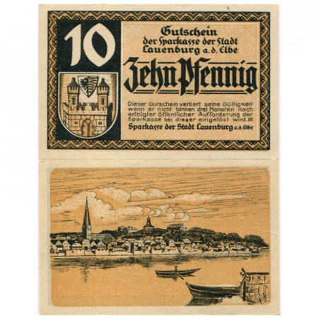 1920 * Notgeld Allemagne 10 Pfennig "Schleswig-Holstein - Lauenburg" (L 18)