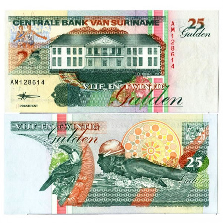 1998 * Billet Suriname 25 Gulden "Central Bank - Paramaribo" (p138b) NEUF