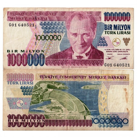 L.1970 (1995) * Billet Turquie 1 Million - 1.000.000 Lira "Kemal Atatürk" (p209) TTB