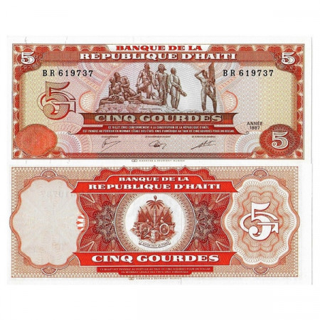 1987 * Billet Haïti 5 Gourdes "Vertières Combat" (p246a) NEUF