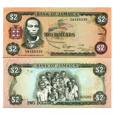 1989 * Billet Jamaïque 2 Dollars "Paul Bogle" (p69c) TTB+