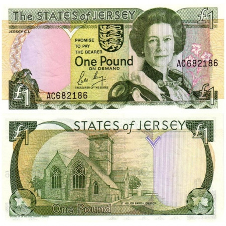 ND (1989) * Billet États de Jersey 1 Pound "Elizabeth II" (p15a) NEUF