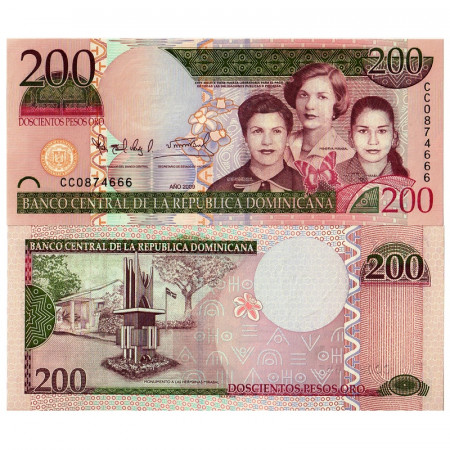 2009 * Billet République Dominicaine 200 Pesos Oro "Mirabal Sisters, Monument" (p178A) NEUF