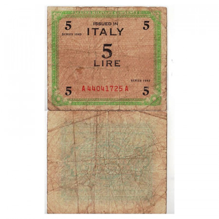 1943 * Billet Italie 5 AM Lire "Occupation Américaine - FLC" (A1108 pM12a) TB