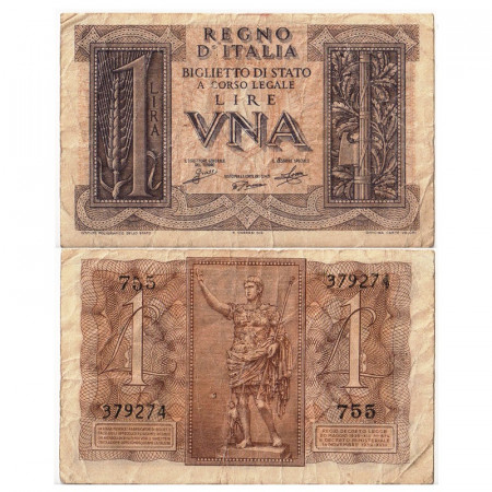 1939 (14/11) * Billet Italie Royaume 1 Lira "Impero" Biglietto di Stato BS.15 (p26) TB
