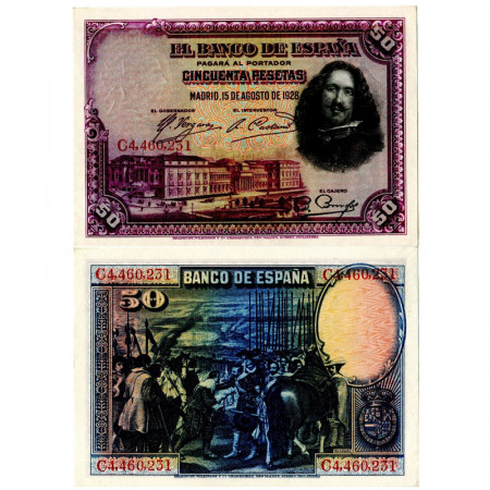 1928 * Billet Espagne 50 Pesetas "DR de Silva y Velázquez" (p75b) NEUF