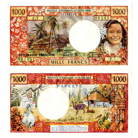 ND (1985) * Billet Tahiti 1000 Francs "Papeete - Girl" (p27d) NEUF