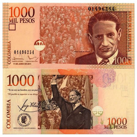 2011 * Billet Colombie 1000 Pesos "Jorge Eliécer Gaitán" (p456o) NEUF