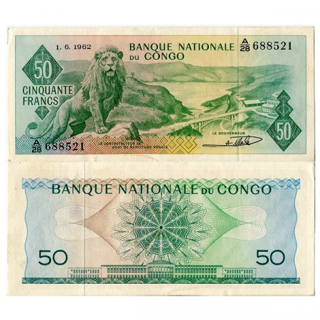 1962 * Billet Congo République Démocratique 50 Francs "Lion" (p5a) SUP